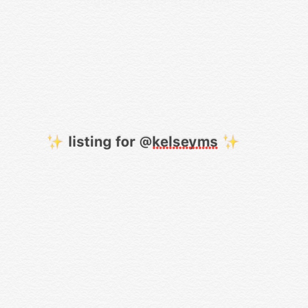 ✨ listing for @kelseyms